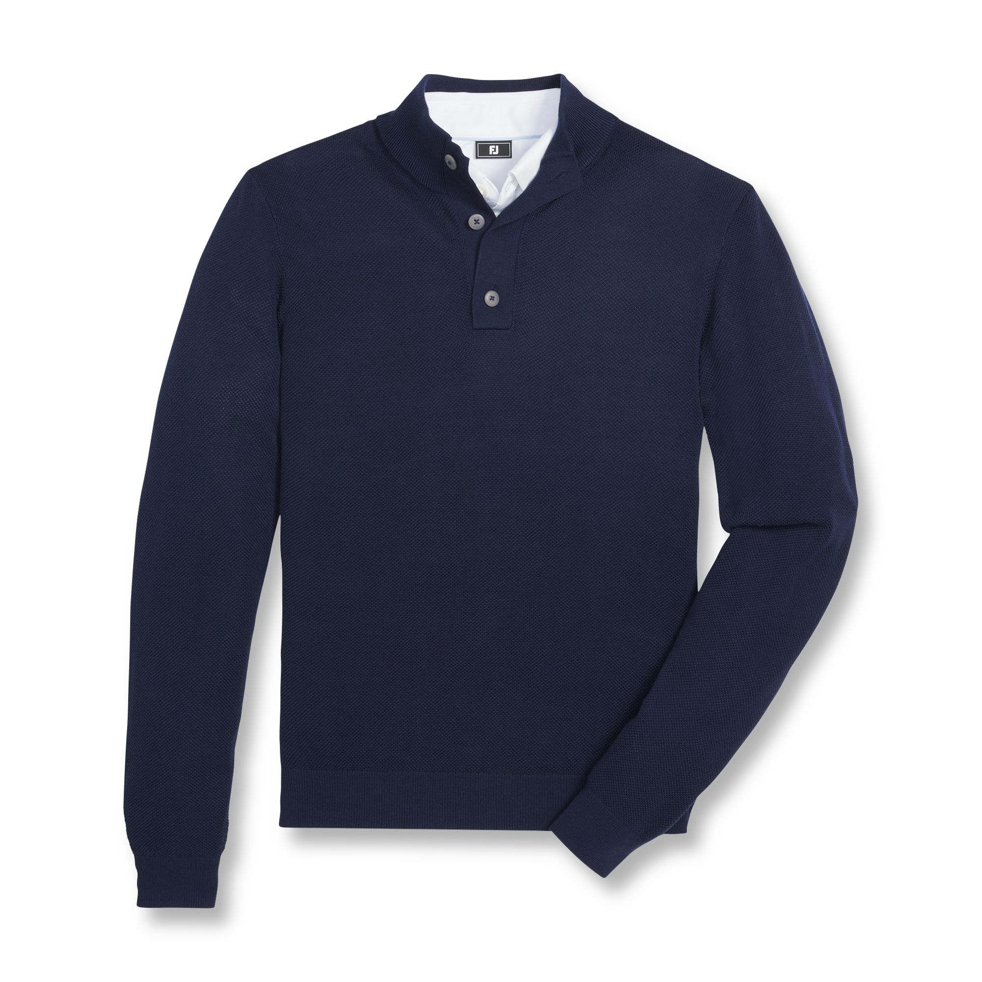 Men's Button Placket Seed Stitch Sweater | FOOTJOY | Sweaters